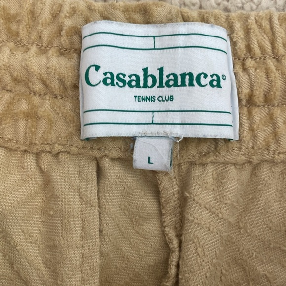 Casablanca Monogram Velour Velvet Track Pants Men's Size L Taupe - Picture 9 of 16